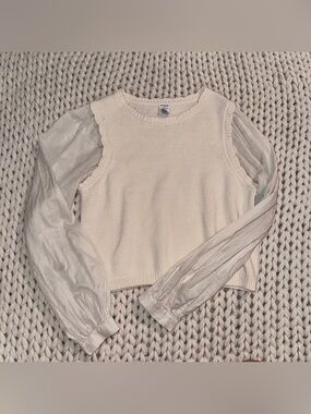 Cream Knit Pullover Sweater